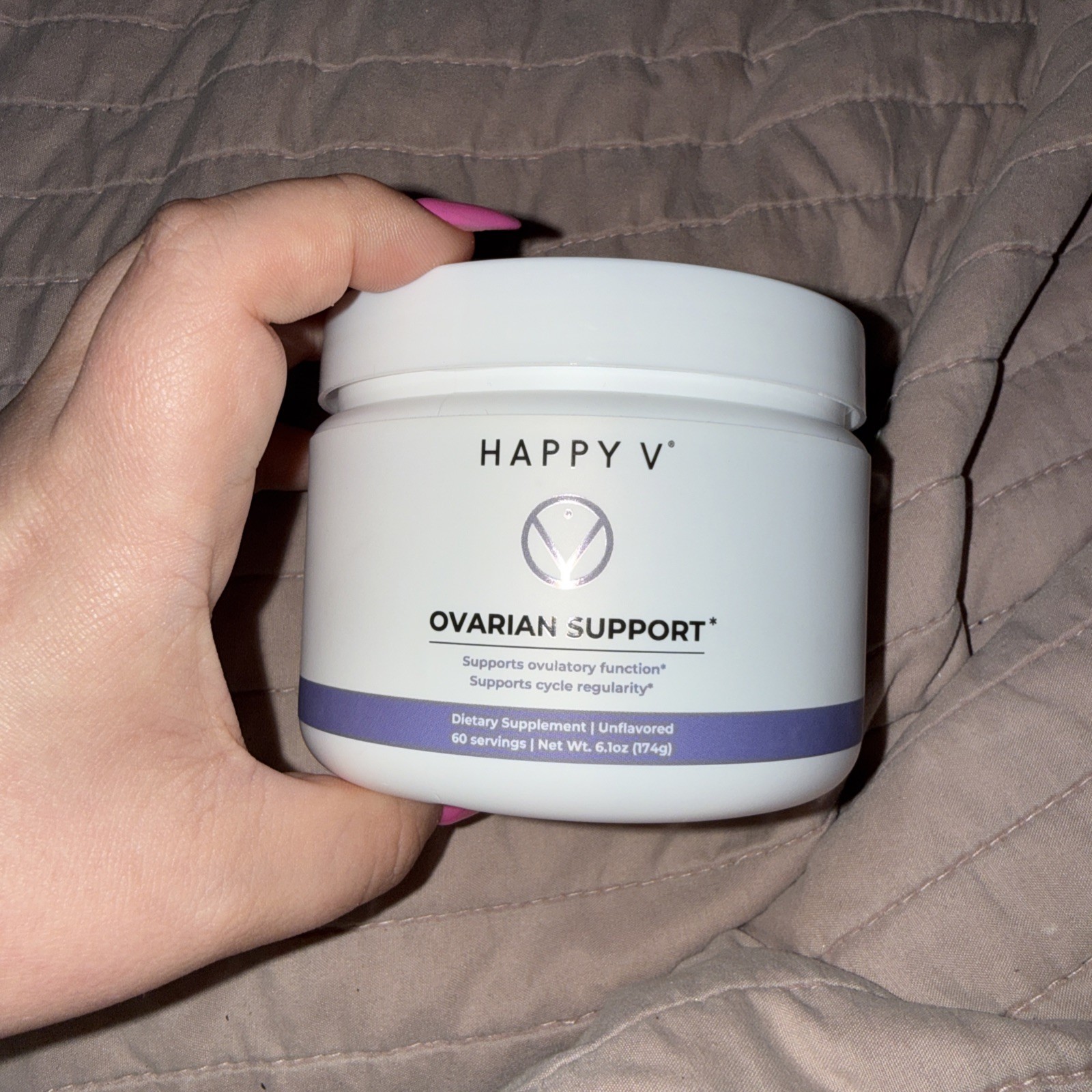 Happy V Ovarian Support Powder Supplement Hormonal Balance & Metabolism 60ct