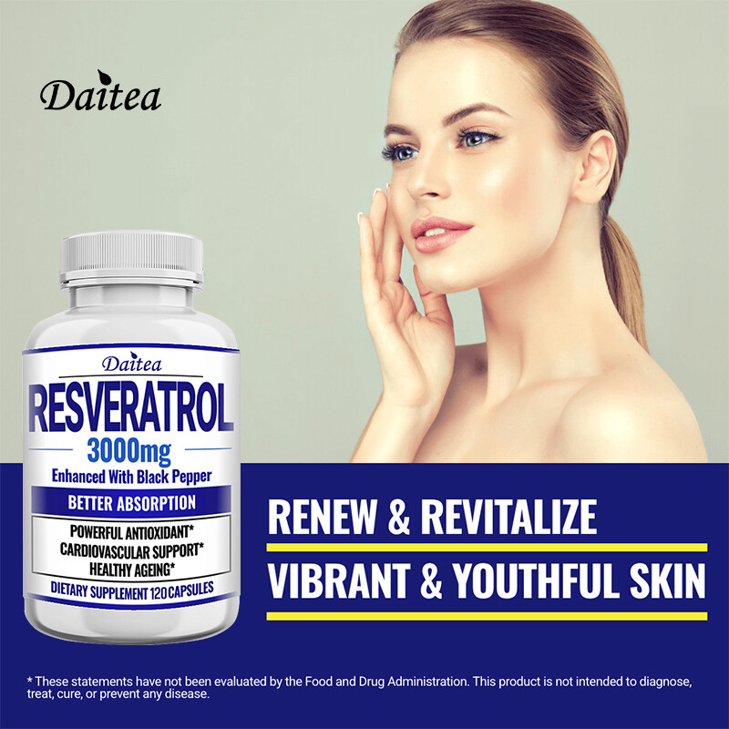 Resveratrol 3000 Mg – Powerful Antioxidant, Vibrant & Young Skin, Non-GMO