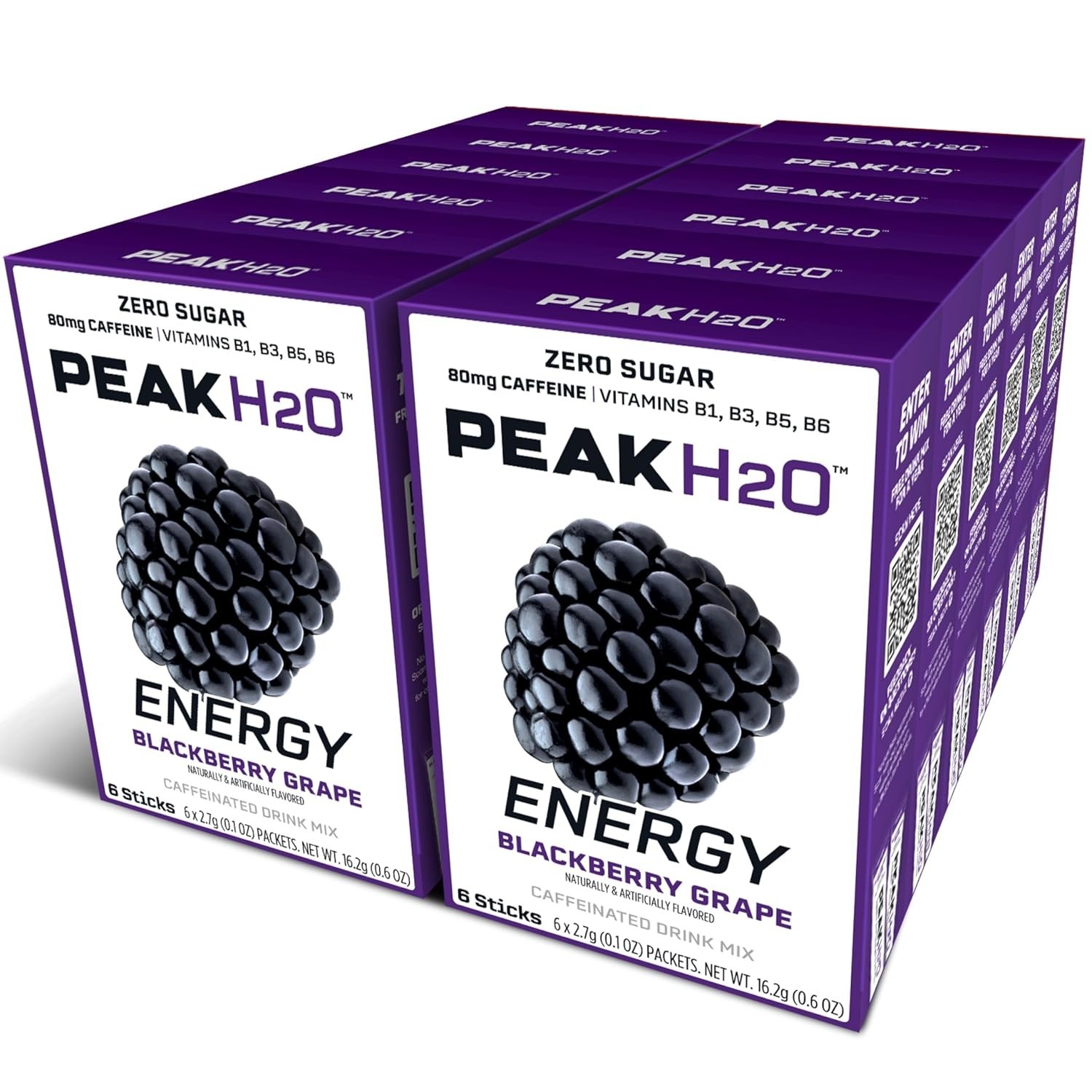 PeakH20 Electrolytes Powder Hydration Packets | Blackberry | 72 Servings | Su…
