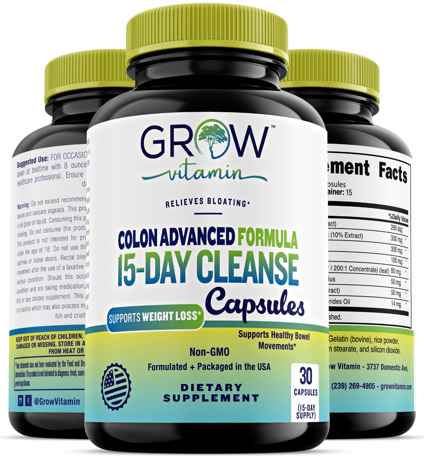 Super Colon Cleanse for weight loss and detox, natural Non-GMO Night-time caps