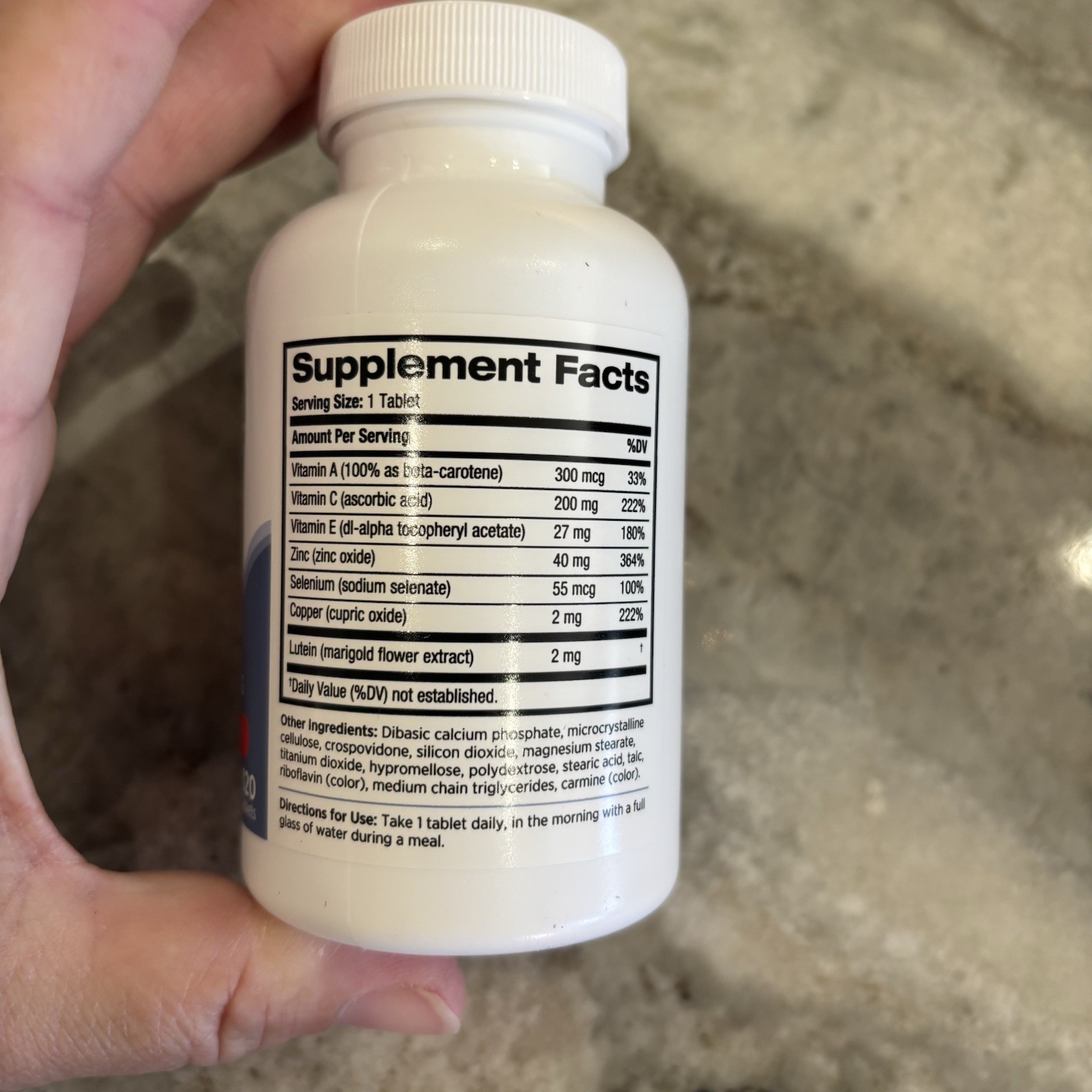Bausch + Lomb Ocuvite Eye Vitamin Mineral Supplement Lutein Tablets 120 Ct EXP27