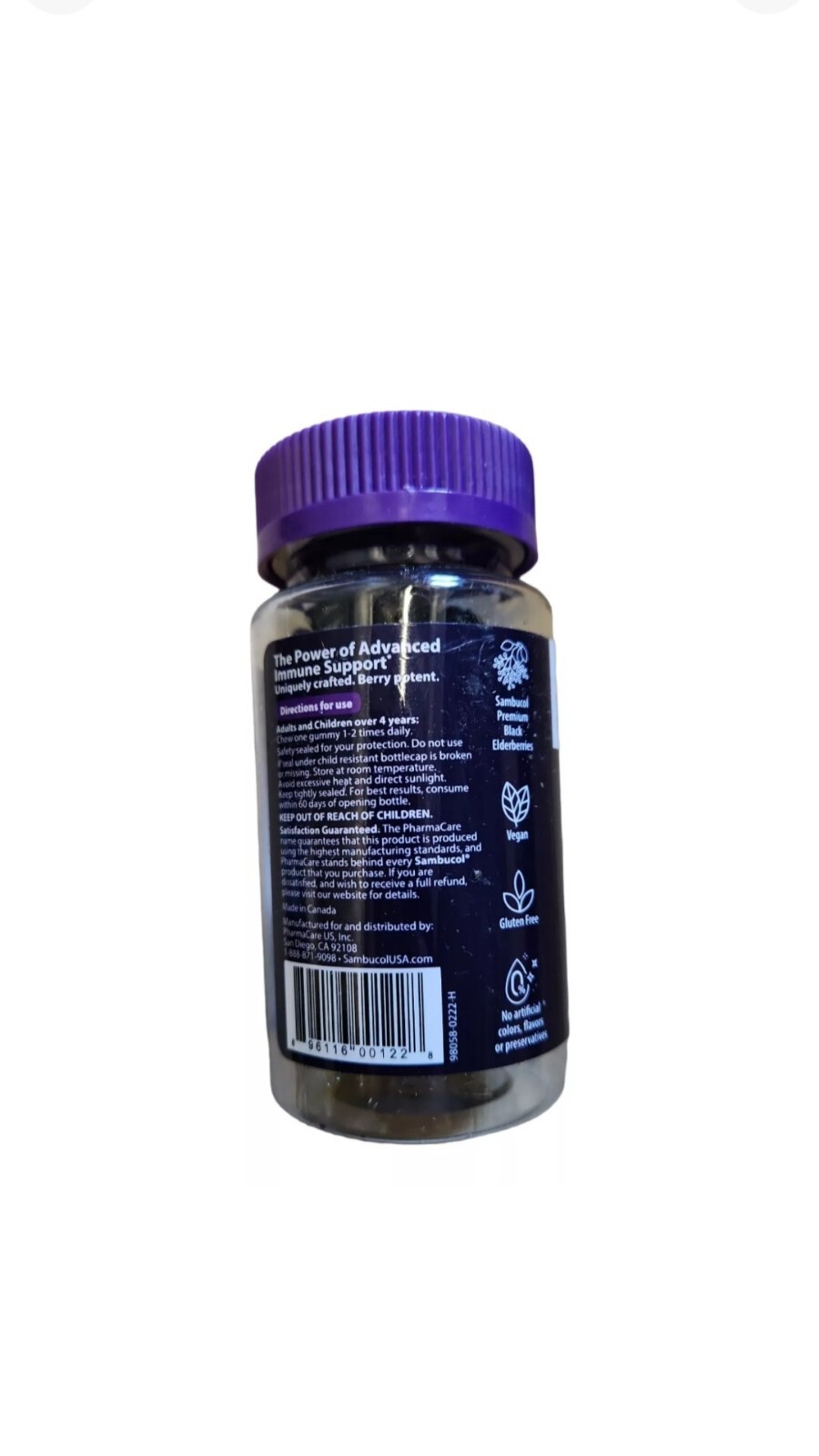 Sambucol Black Elderberry With Vitamin C &Zinc Gummies 30 Count Ex:03/2025