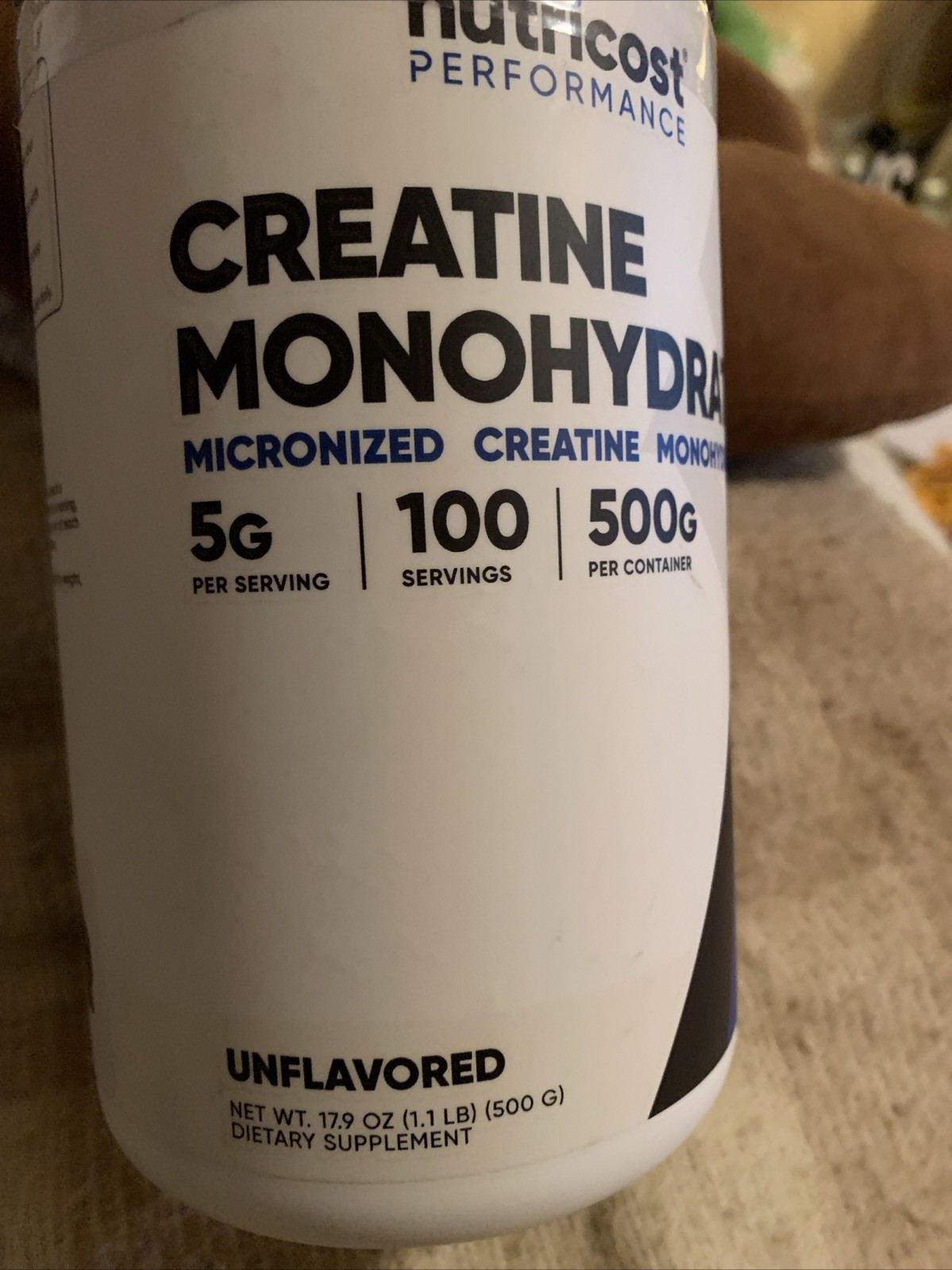 Nutricost Creatine Monohydrate – Unflavored – 500g Powder 100 Serving Exp 1/2028