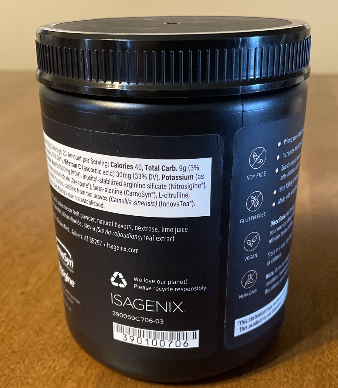 Isagenix Amped Nitro Performance Booster Watermelon Flavor 12.7oz Free Shipping