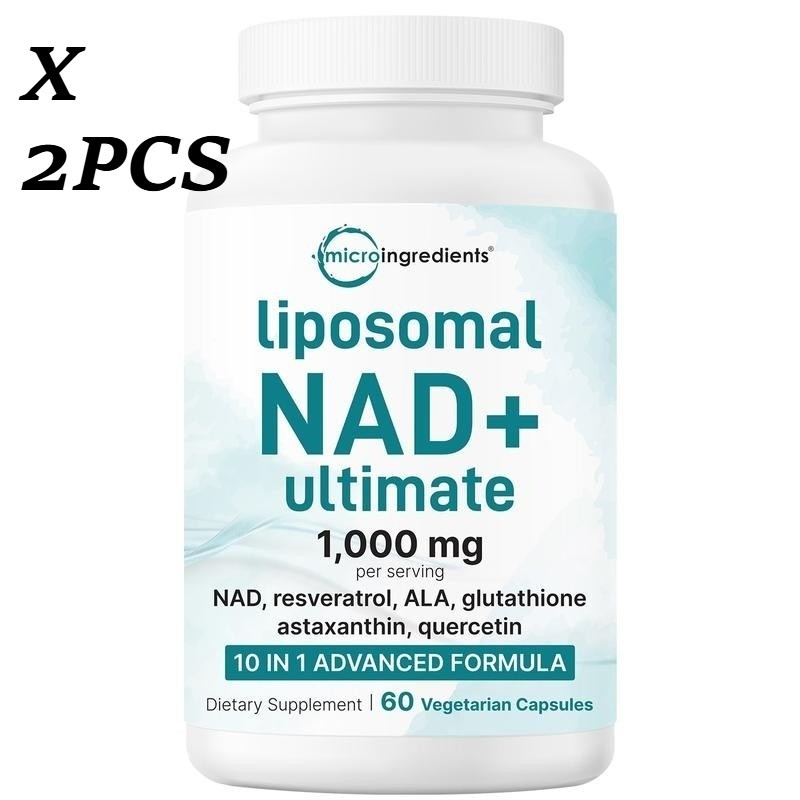 NEW NAD+ Supplement with Glutathione, Resveratrol, Astaxanthin – 10-in-1 Formula