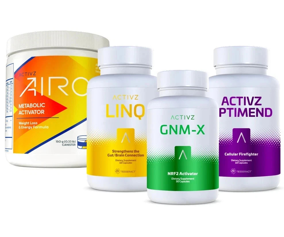 NEW ACTIVZ EPIGENETIC TRIFECTA 4 bottle set AIRO + 1 LINQ + 1 GNMX + 1 OPTIMEND