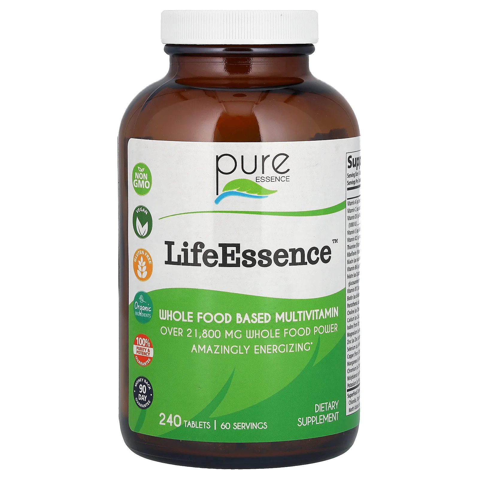 2 X Pure Essence, LifeEssence, Whole Food Based Multivitamin, 240 Tablets