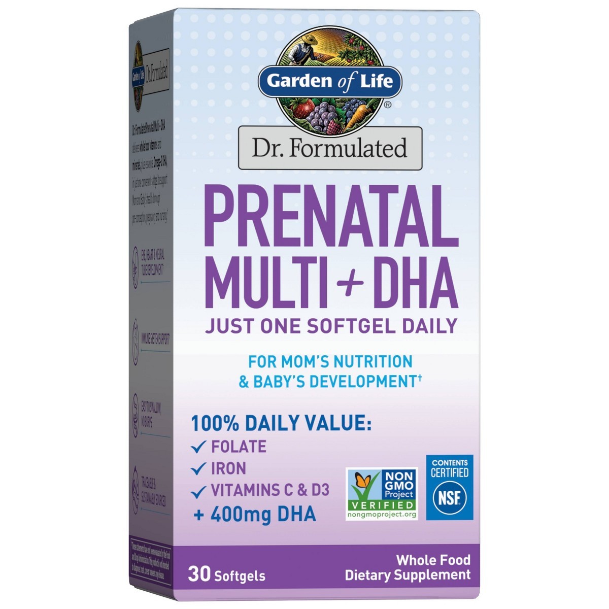 Garden of Life Dr. Formulated Prenatal Multi + DHA Softgels – 30ct