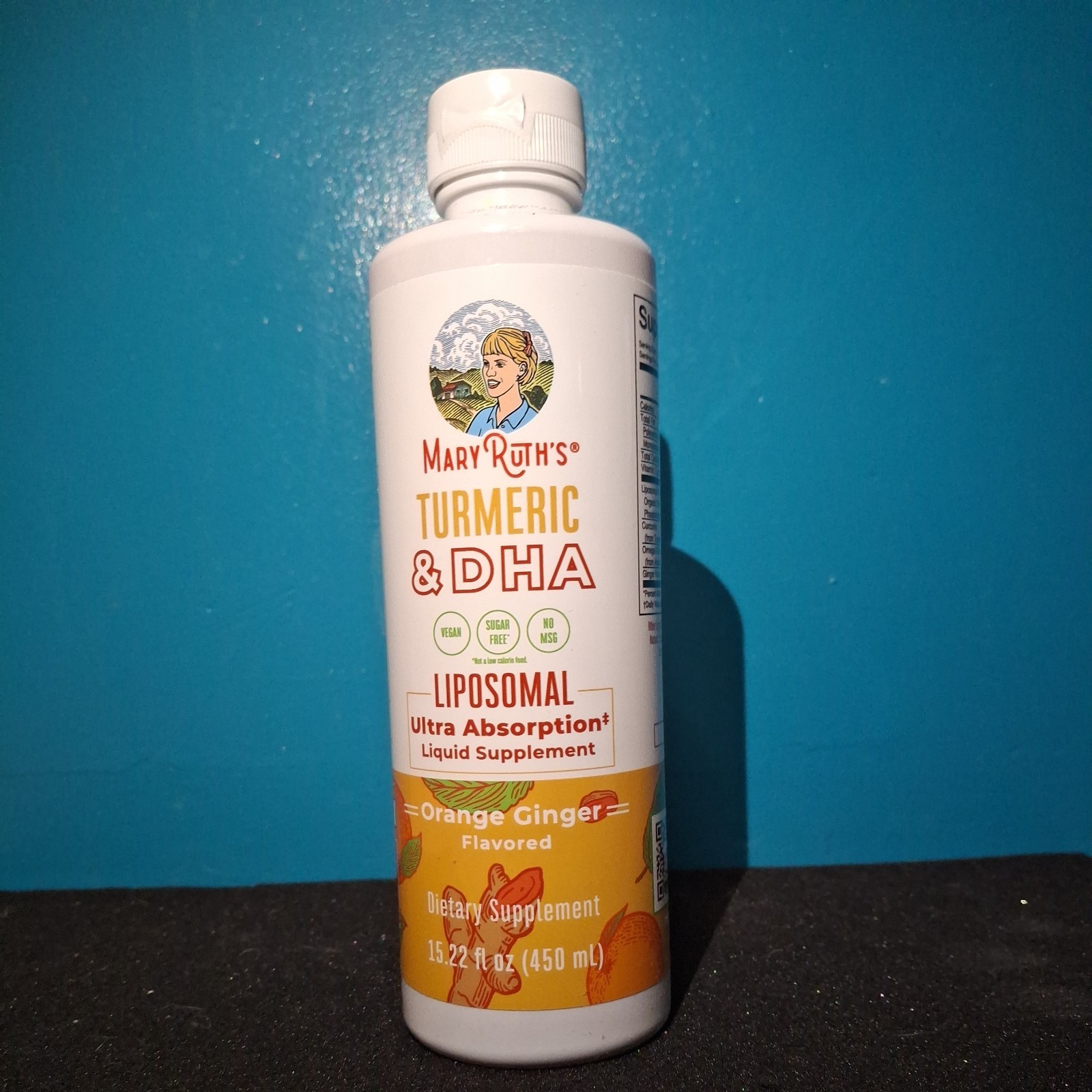 Turmeric & DHA Liposomal Liquid Supplement, Orange Ginger, 15.22 fl oz (450 ml)