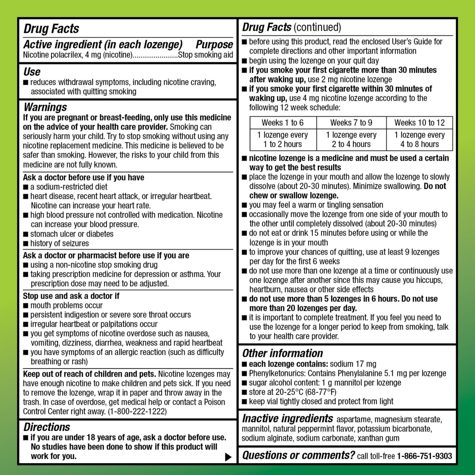 Amazon Basic Care Nicotine Polacrilex Lozenge, 4 mg (Nicotine), Adult, Mint F…