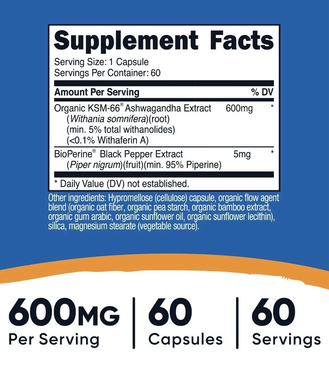 Nutricost KSM-66 Ashwagandha Root Extract 600mg, 60 Capsules, 60 Servings