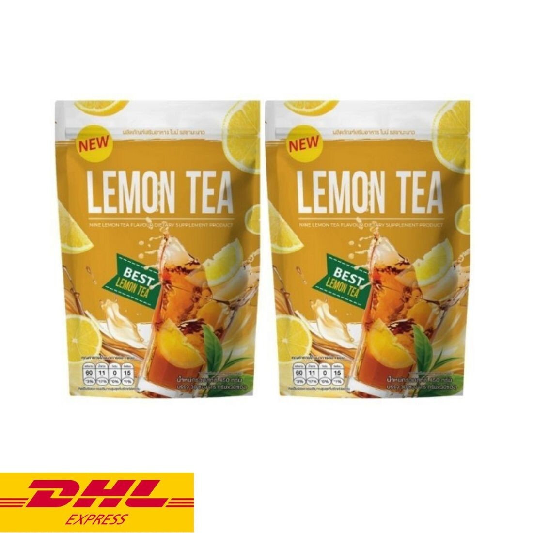 2x Nine Lemon Tea Instant Powder Mix Drink Control Hunger Help Excretion