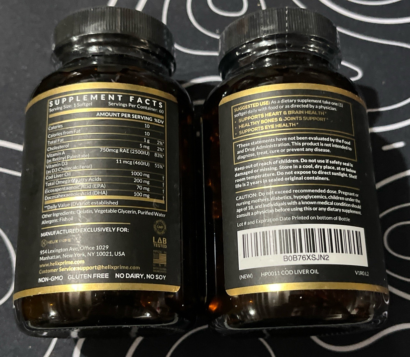 2 Helix Prime Cod Liver Oil Natural Supplement 60 Softgels Expires 09/2025
