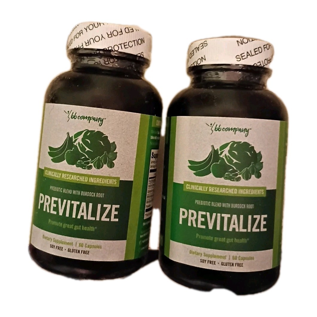 2 Pack Previtalize Prebiotic Supplement for Women Digestive Gut Health 60 Count
