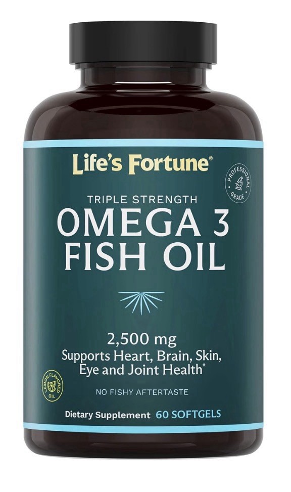 Life’s Fortune Omega 3 Fish Oil 2500 mg Heart Brain Skin Eye Joint Health 60sgel