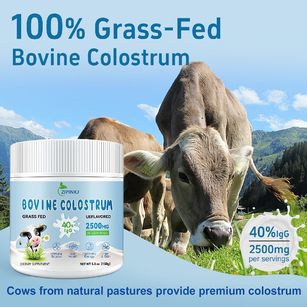 Bovine Colostrum Powder – 40% IgG Highly Concentrated Pure Bovine 5.3 OZ – 60 SV