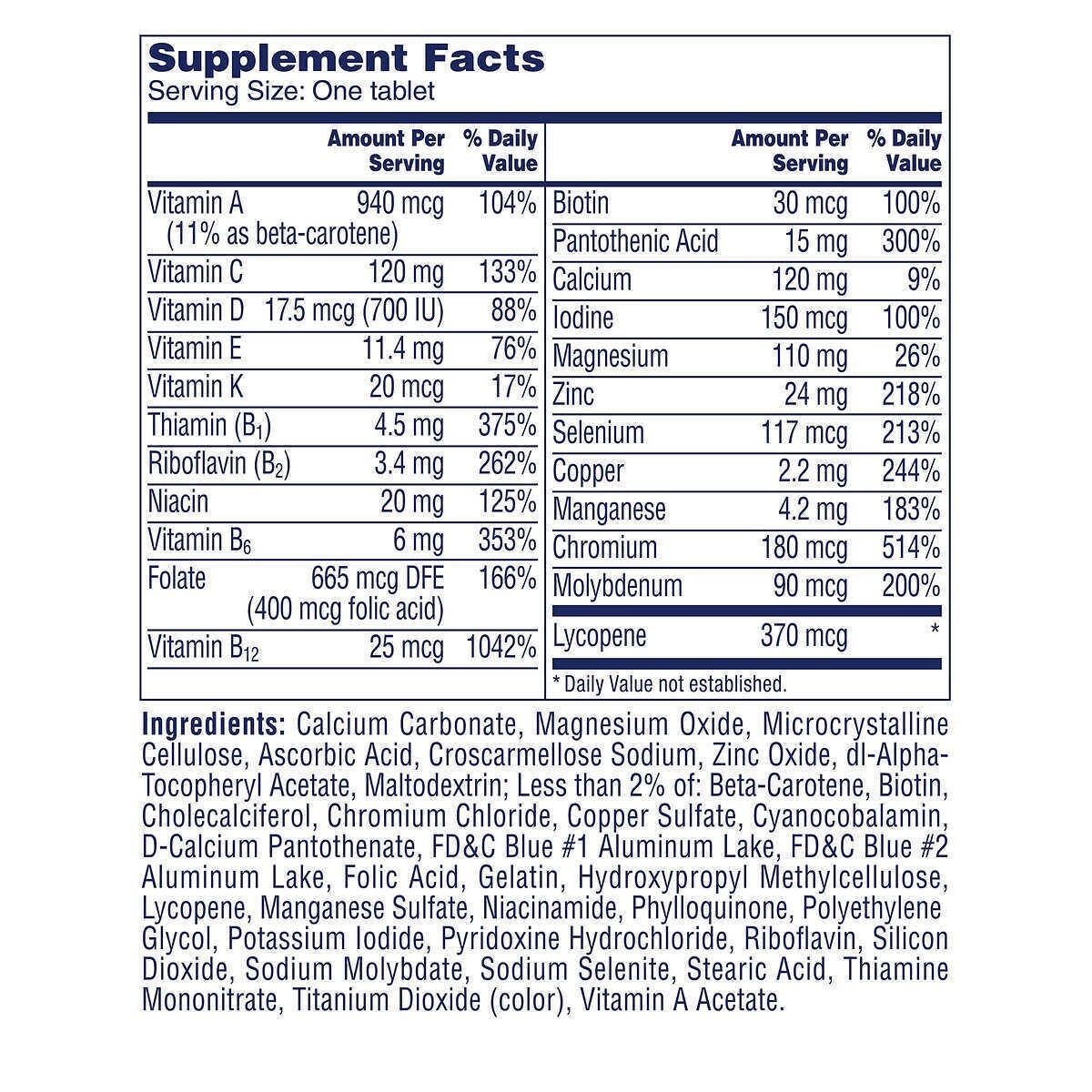 One A Day Men’s Complete Multivitamin Tablets – 300 Count