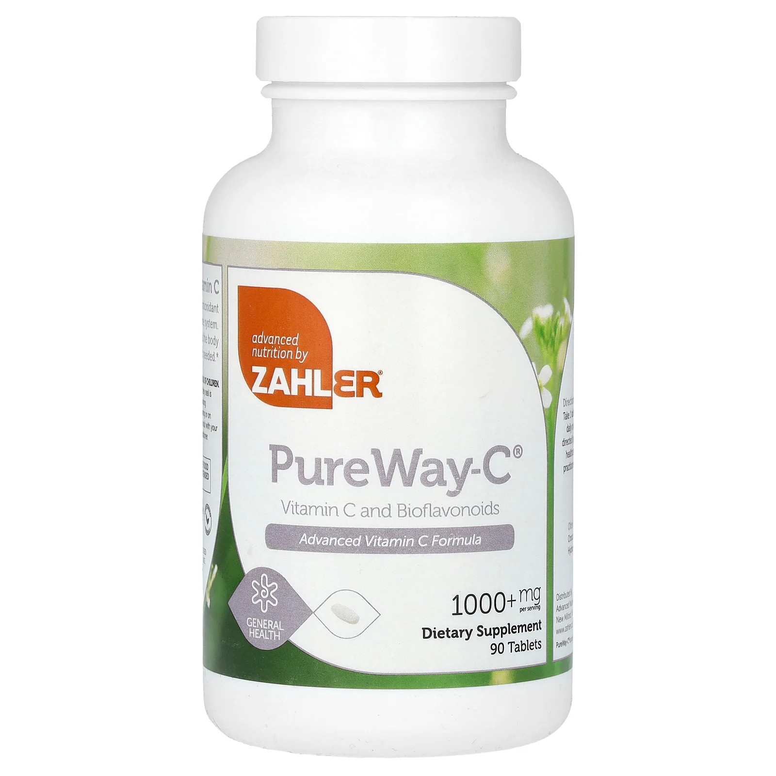 2 X Zahler, Pure Way-C, Vitamin C and Bioflavonoids, 1,000 mg, 90 Tablets