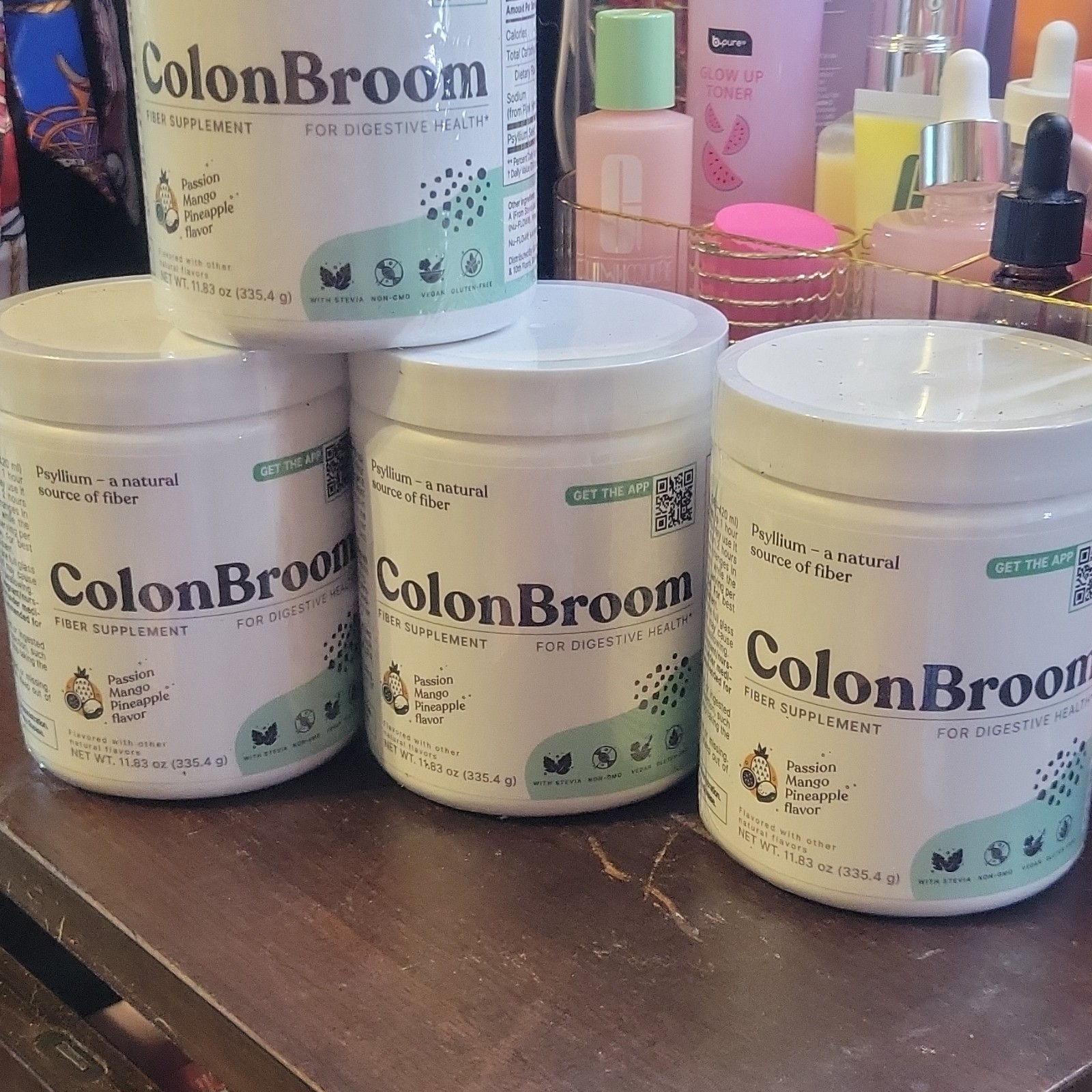ColonBroom Psyllium Husk Fiber Powder Passion Mango Pineapple 11.83 oz