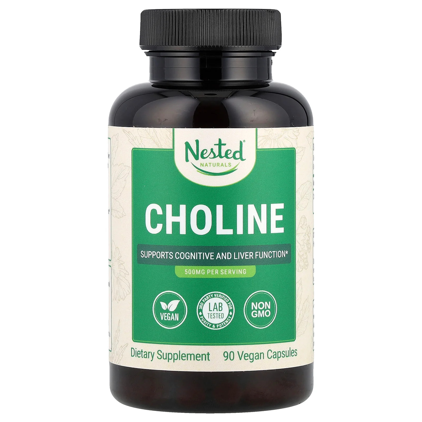 2 X Nested Naturals, Choline, 90 Vegan Capsules (250 mg per Capsule)