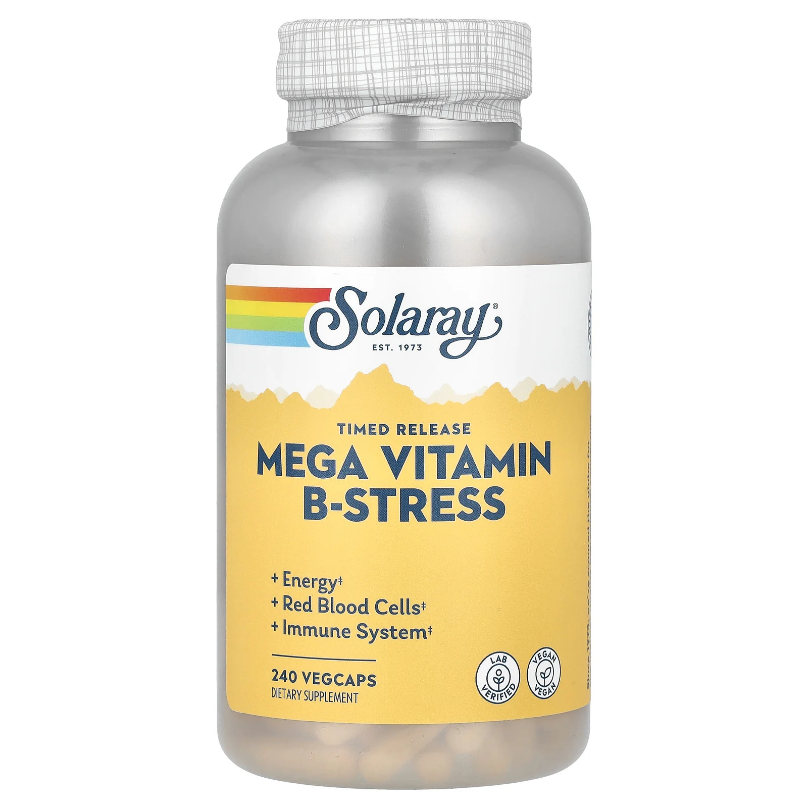2 X Solaray, Mega Vitamin B-Stress, Timed-Release, 240 VegCaps