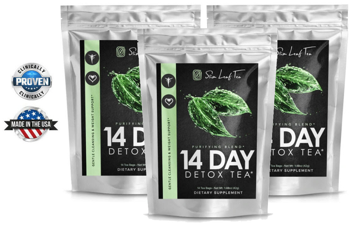 SLIM LEAF TEA (3 Pk): 14 DAY Detox|Herbal Cleanse|Purifying Gentle Blend|Natural