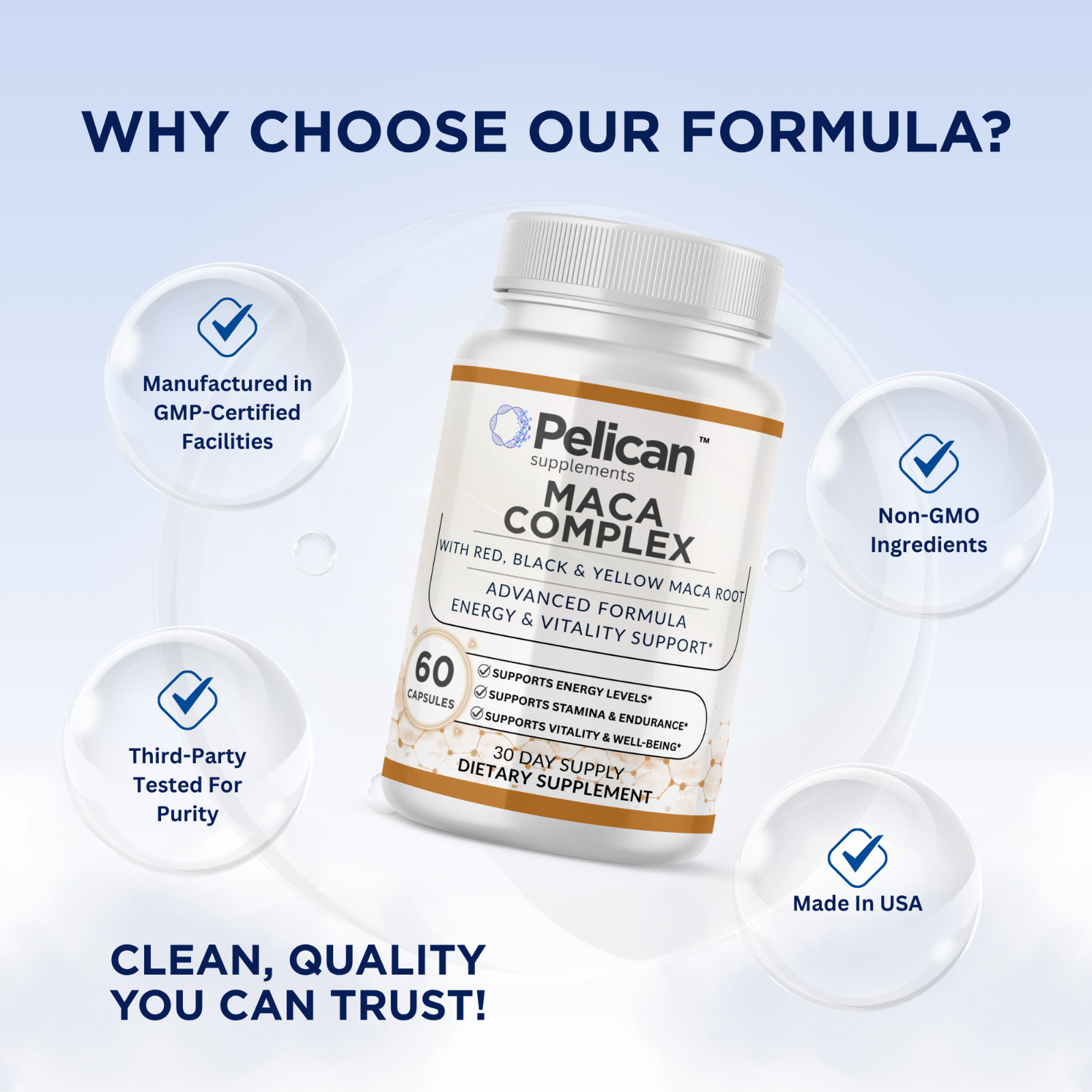 Pelican Maca Complex – Energy, Stamina & Vitality Support – 60 Capsules