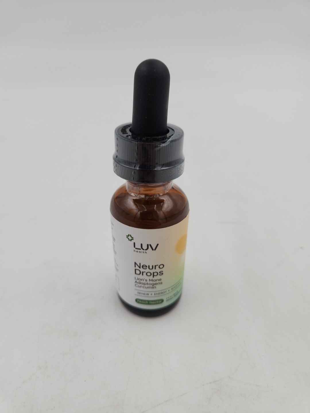 LUV Health NEURO DROPS Adaptogenic Curcumin PEACH NECTOR 1oz Exp 01/2027