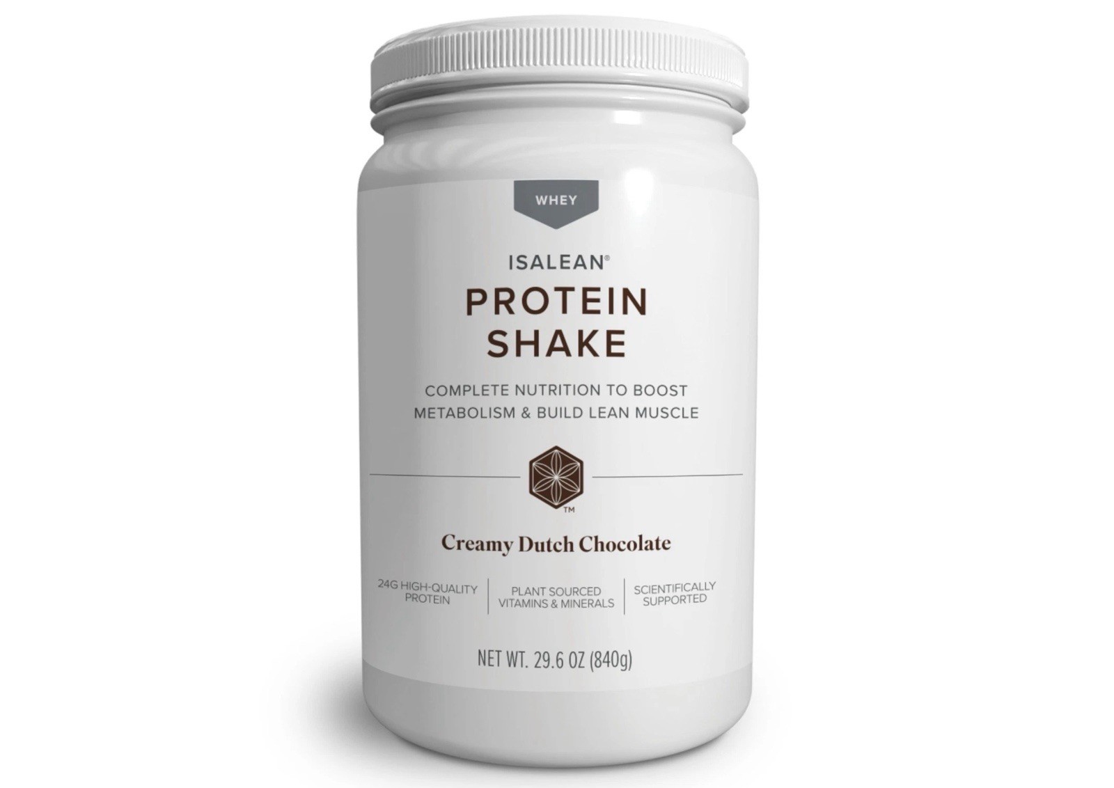 IsaLean Whey Protein Shake Powder Creamy Dutch Chocolate 29.6 oz Metabolism
