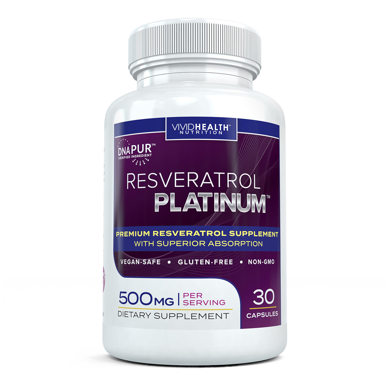Pure, Premium Resveratrol Platinum: High Potency Antioxidant for Blood Pressure