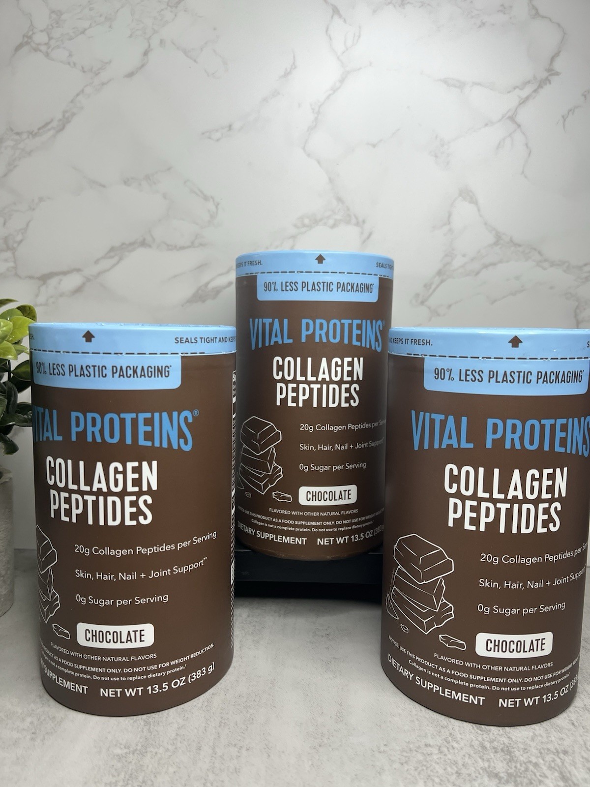 Vital Proteins Collagen Peptides Powder Chocolate Three Pack! 13.5oz Exp 05/28