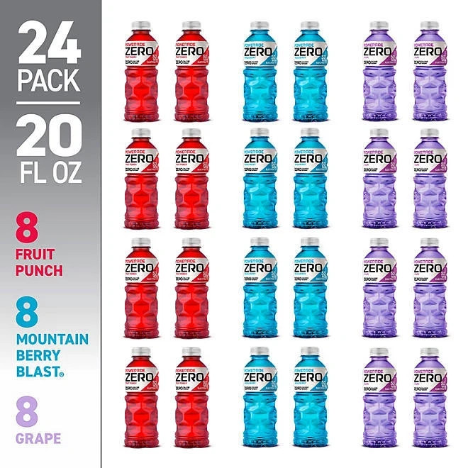 Powerade Zero Sports Drink Variety Pack (20 fl. oz., 24 pk.)
