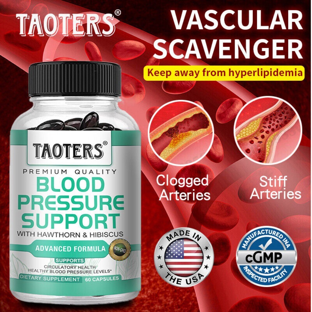 Blood Pressure Support, High BP Supplement with 13 Vitamins & Herbs – 60 Capsule