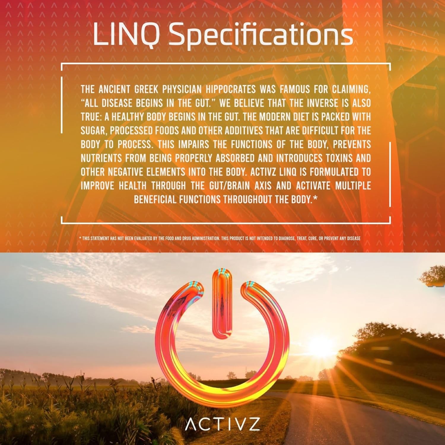 ACTIVZ LINQ – Advanced Epigenetic Formula for Brain Function, Gut Health, Skin