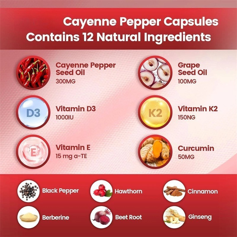 240 Softge /1-3 Bags Supplement, Softgels Cayenne Pepper Supports Leg Vein