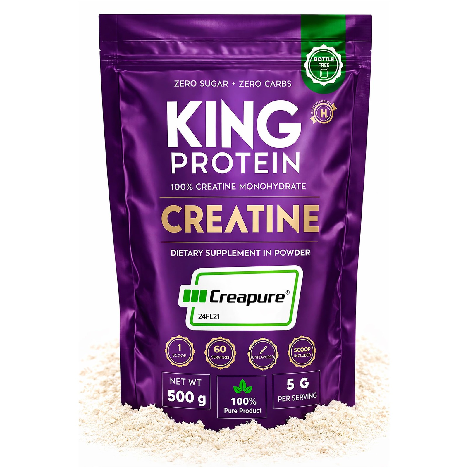 King Protein 100 Pure Unflavored Creatine Monohydrate 5G Per Monohydrate