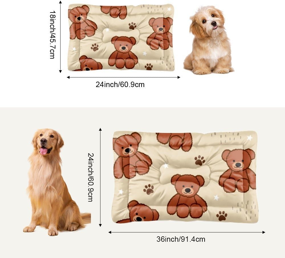 Comfy Dog Bed with Anti-Slip Bottom,Cute Brown Teddy Bear Dog Furniture Crate Pa