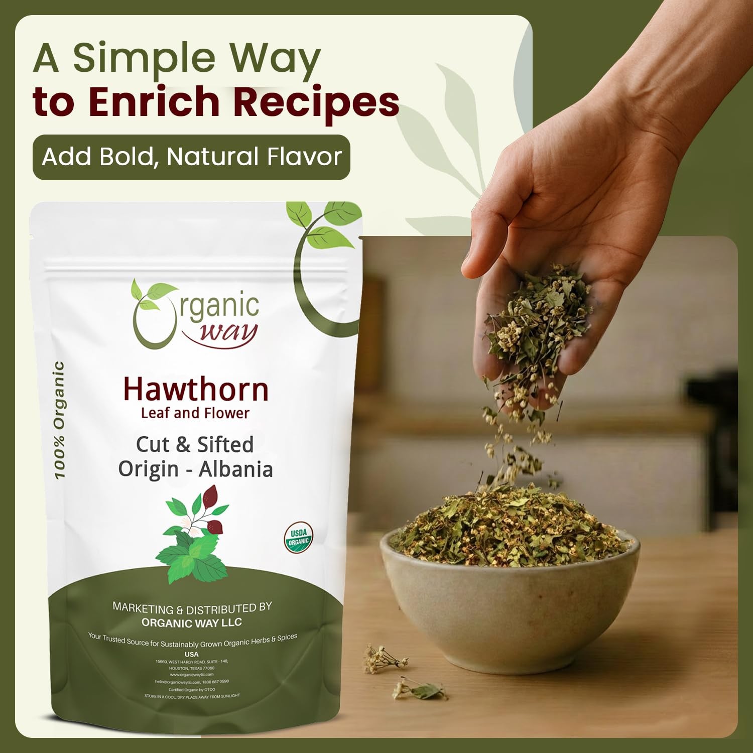 Hawthorn Leaf and Flower Cut & Sifted (Crataegus monogyna) – Herbal Tea | Eur…