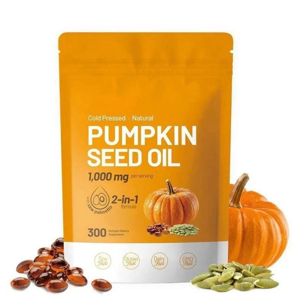Pumpkin Seed Oil 1000mg containing Saw Palmetto 300-Softgels.NEW