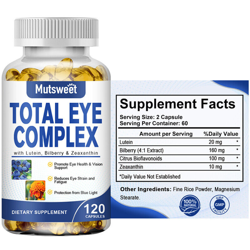 Eye Complex with Lutein Bilberry & Zeaxanthin Support Eye Health & Visual Acuity