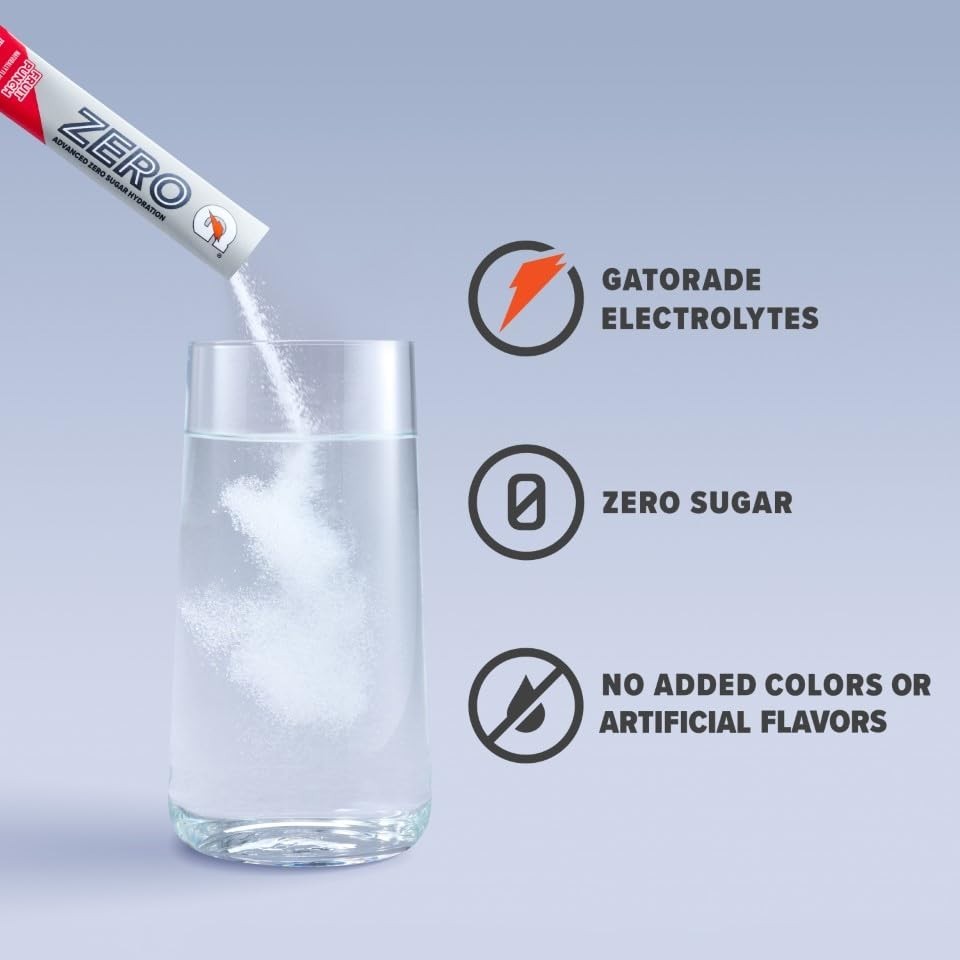 Gatorade Zero Sugar Electrolyte Powder Drink Mix – Strawberry Ice – 96 Servings