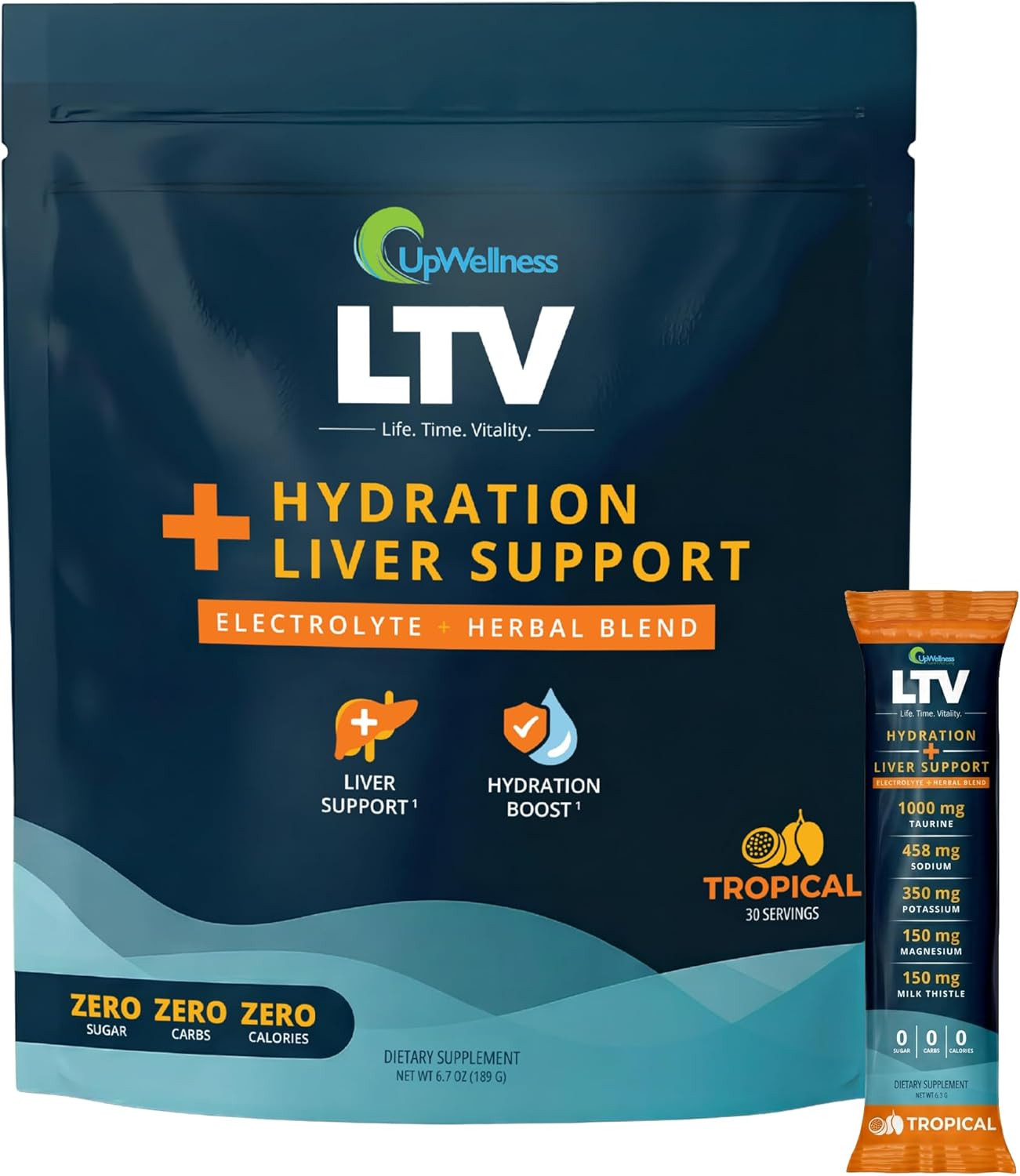 UpWellness LTV Hydration Powder Liver Support Electrolyte Drink Mix Packets