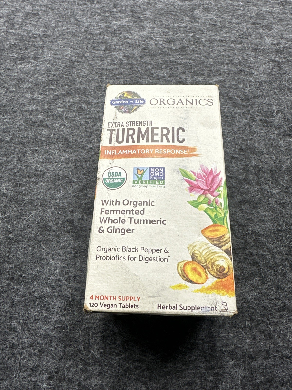 Garden of Life Organics Extra Strength Turmeric 120 Tablets EXP 09/27 NEW