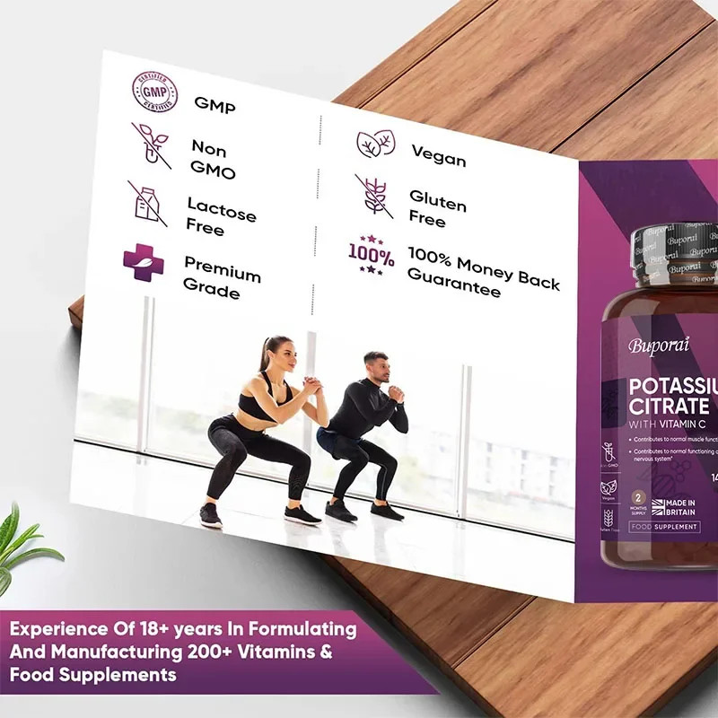 Potassium Citrate 120pcs, Promote Electrolyte Balance,Support Muscle Health