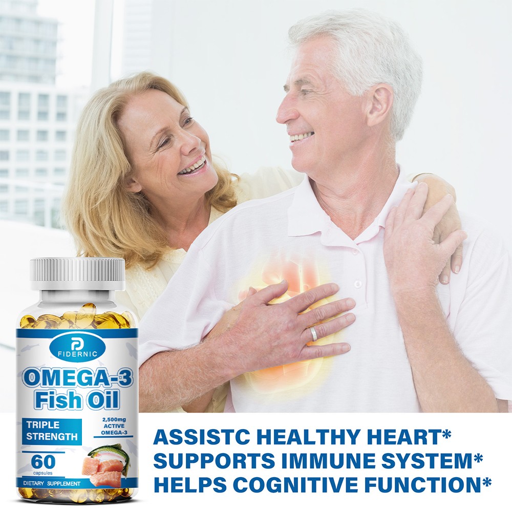 Triple Strength Omega-3 Fish Oil, 2500mg Support Heart, Brain & Joint Health