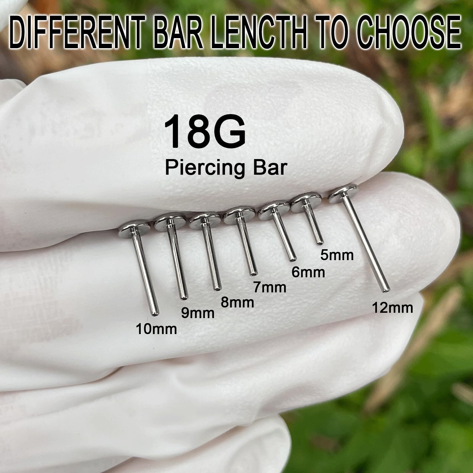 20G/16G/18G/ Threadless Bar G23 Titanium Replacement Post Bar Flat Back Stud …