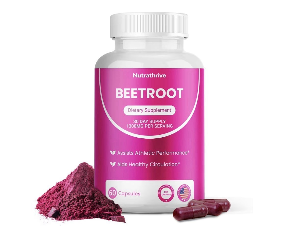 Nutrathrive Organic Beetroot Supplement 1300mg 60 Capsules Exp 05/2028