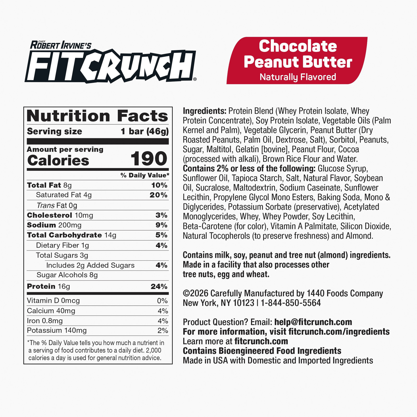 Chef Robert Irvine’s Fit Crunch High Protein Baked Bars 16/Pack Free Shipping