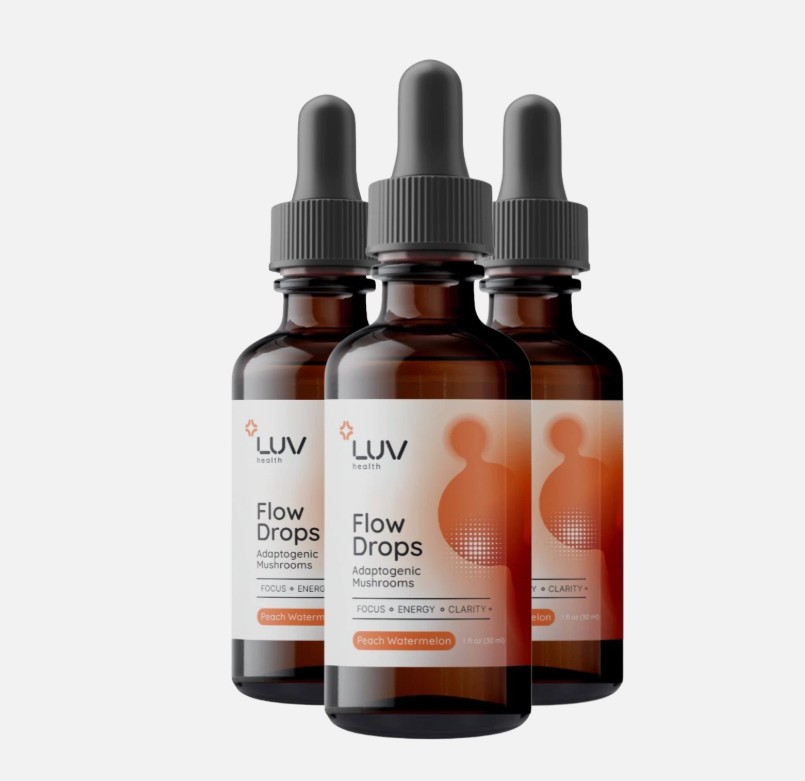3 Pack LUV Health Flow Drops – Health LUV Flow Adaptogen Mushroom Blend Drops US
