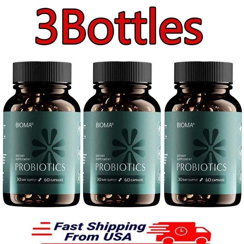 3 package BIOMA Probiotics Digestive Health Gut Support for Men & Women 60 Ca…